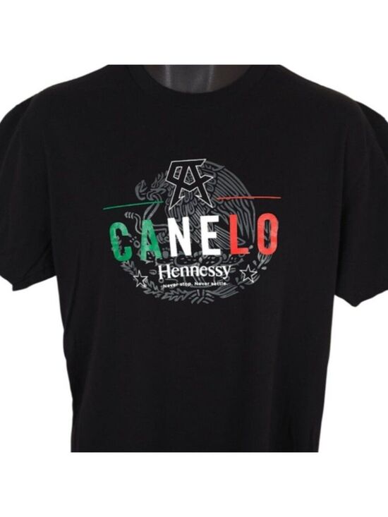 Next Level Other - Hennessy T Shirt Mens Size Large Black Canelo Alvarez Cognac Never Stop Settle